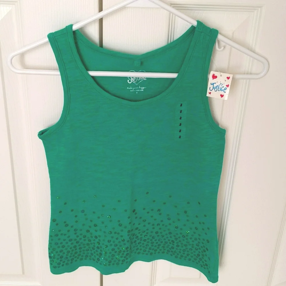 Justice green tank top